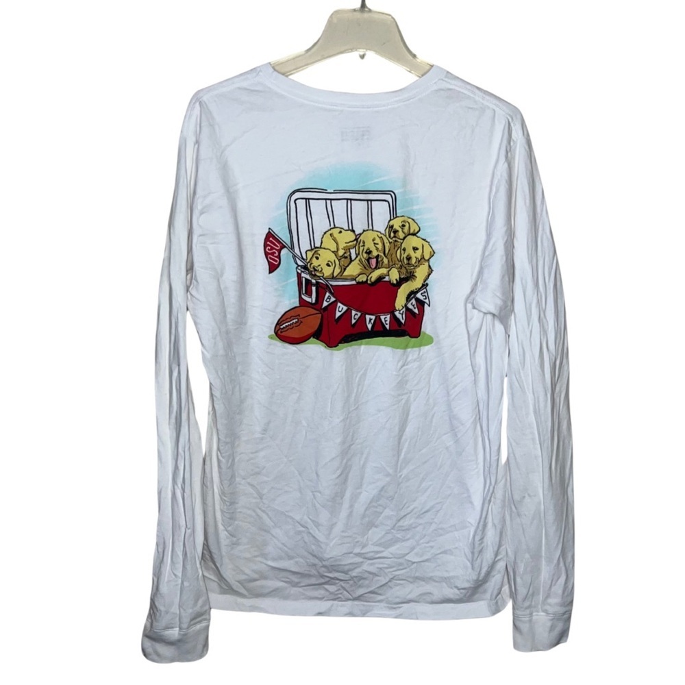 Ohio State Buckeyes Football Puppies in Cooler Long Sleeved T-shirt Size XL